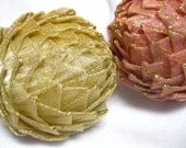gold Christmas ornament, keepsake pine cone