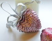 Silver and Red collectible Christmas or Valentines Heart decor