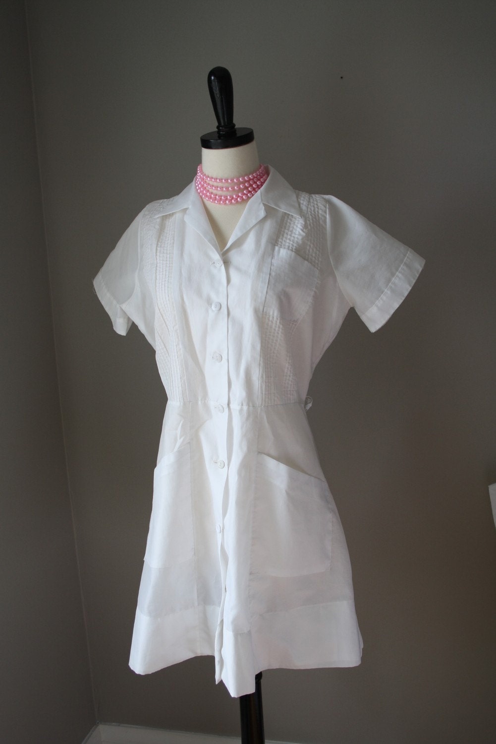 vintage 1960s NURSE BETTIE sexy pin up nurse uniform tunic dress