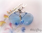 Earrings FAERY Petite Swarovski Aquamarine Faceted Briolette Sterling Silver