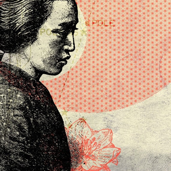 HELP JAPAN - 12x16 Japanese Girl giclee print