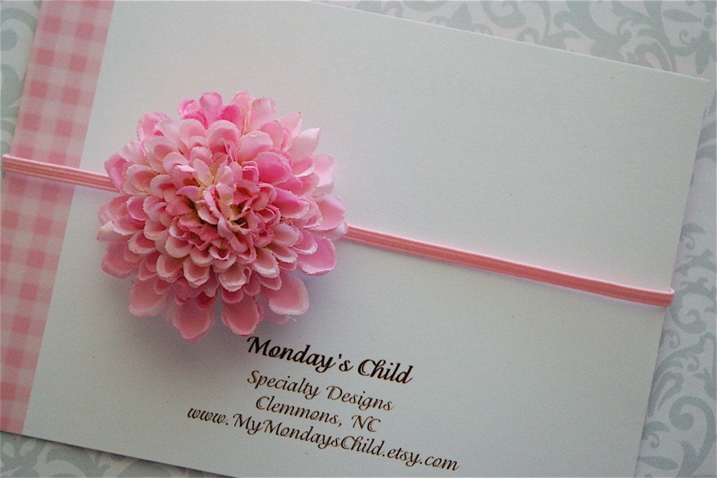 Flower Headband in Pink Blossom - Newborn Headbands, Baby Headbands to Adult