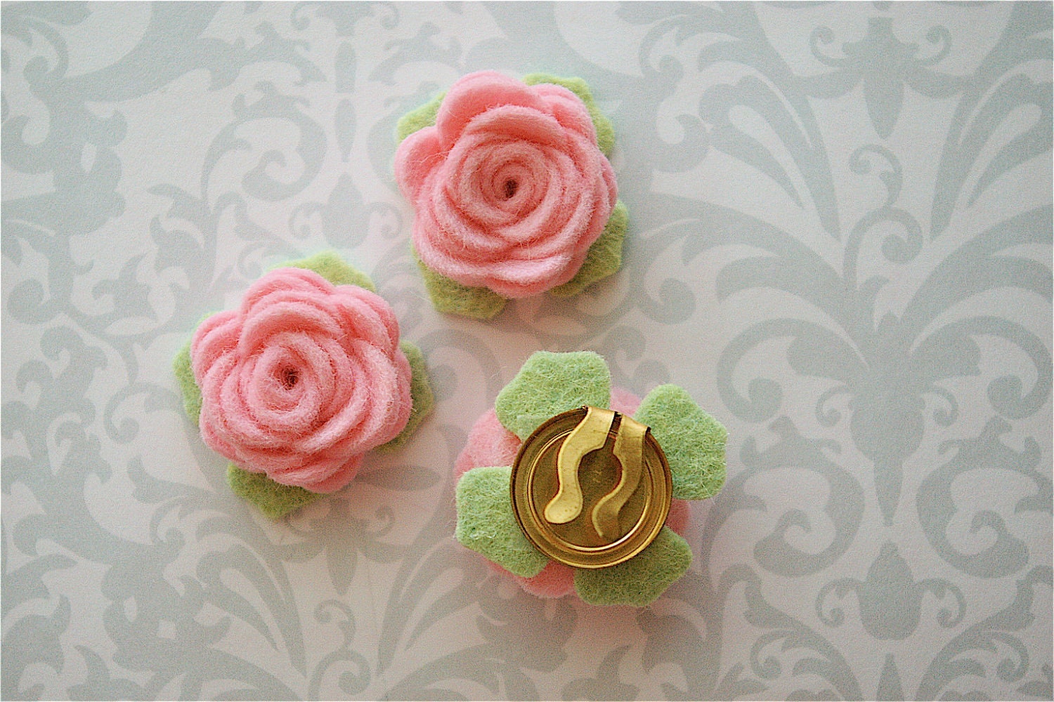 Fabric Covered Buttons - Fabric Buttons - Flower Buttons - Felt Flower Button Covers