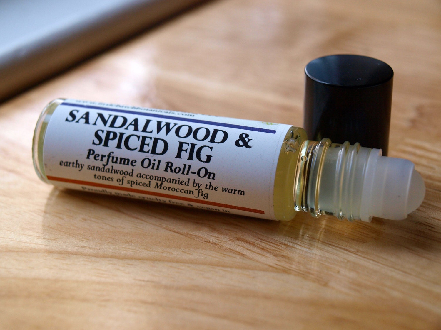 Sandalwood and Spiced Fig Perfume Oil Roll-On Vegan Fragrance warm fruit spice spicy