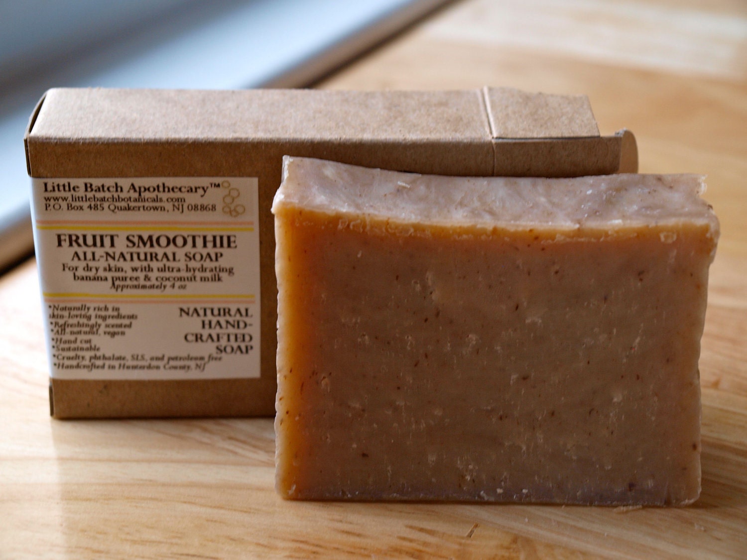 Fruit Smoothie Soap, with coconut milk and banana puree, vegan soap, All- Natural soap, Olive Oil soap, moisturizing soap