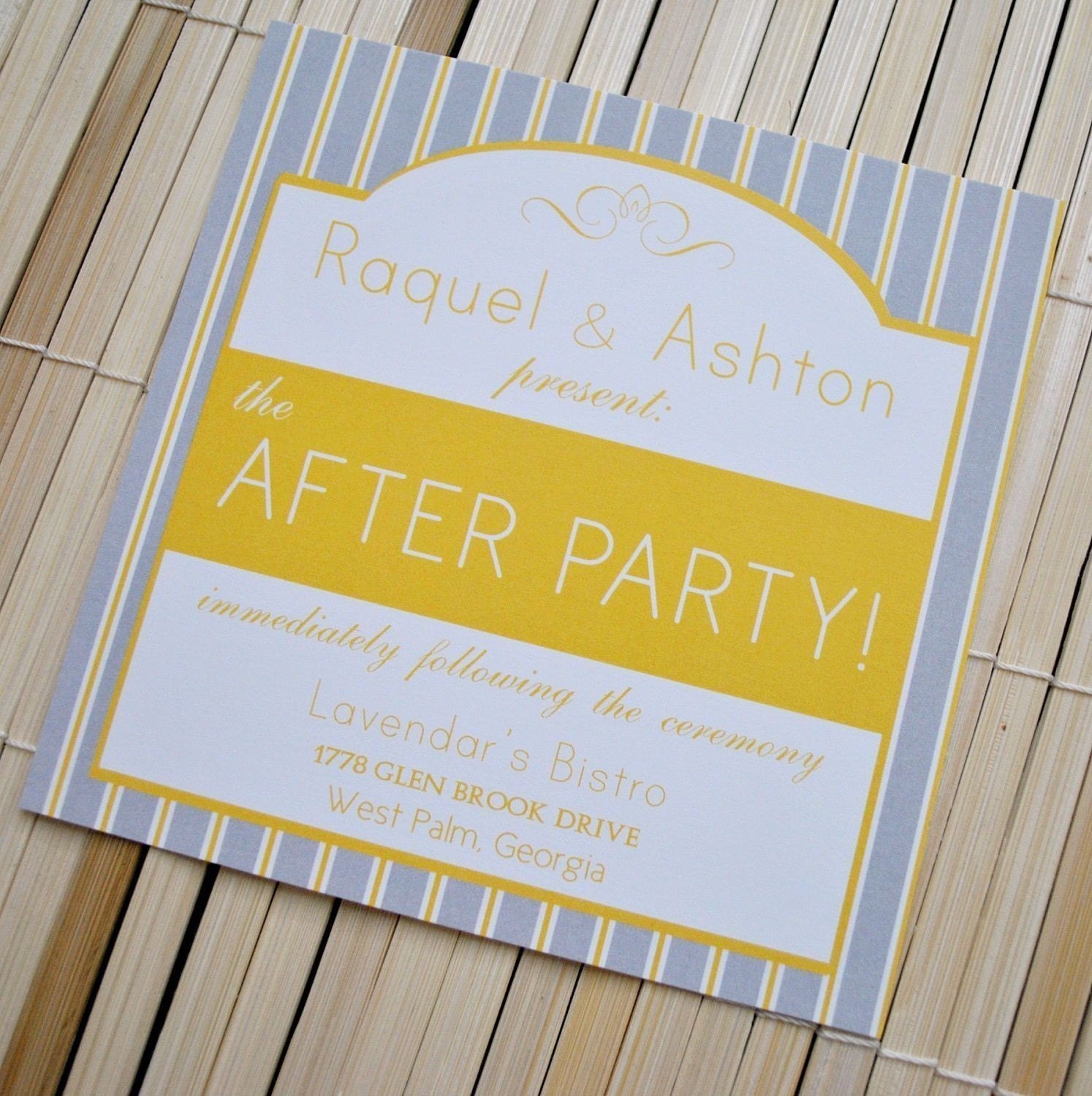 Augusta Wedding Invitation Suite yellow, grey silver white