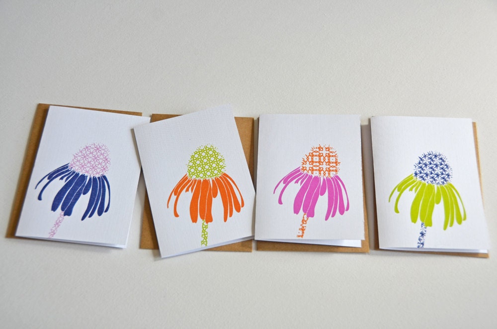 Set of 8, Crazy Susies, blank note cards. 9 envelopes.