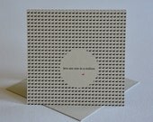 Single, square card with envelope. You. Are one in a million. Blank inside.