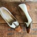vintage 60s shoes size 7 // mod leather patchwork heels // euro size 37.5