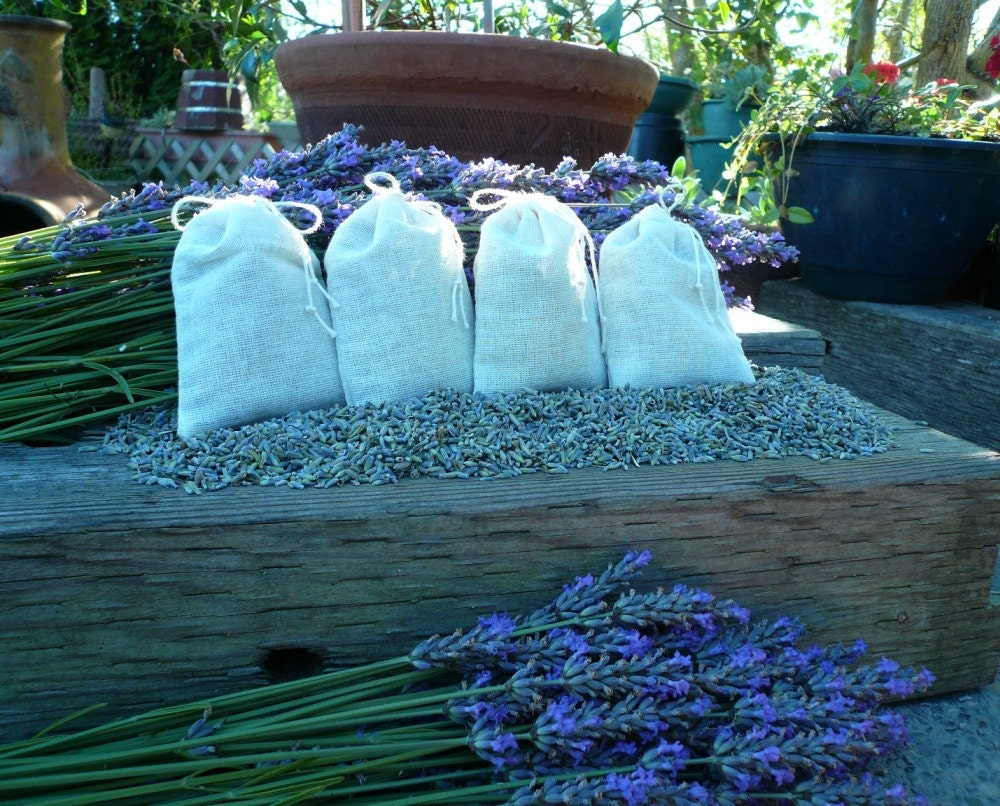 Lavender - farm fresh and organic, in Muslin Bags - 4 for 5 dollars
