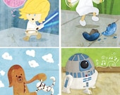 Baby Star Wars wall art - Set of four 5x7 prints