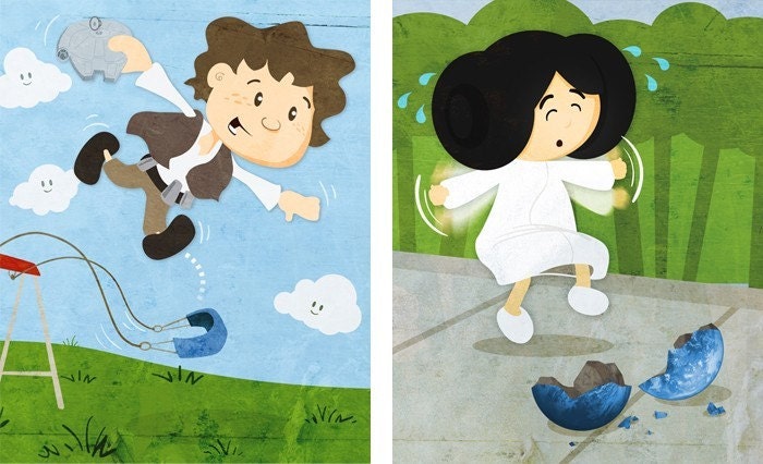 Baby Star Wars wall art - Set of four 8x10 prints