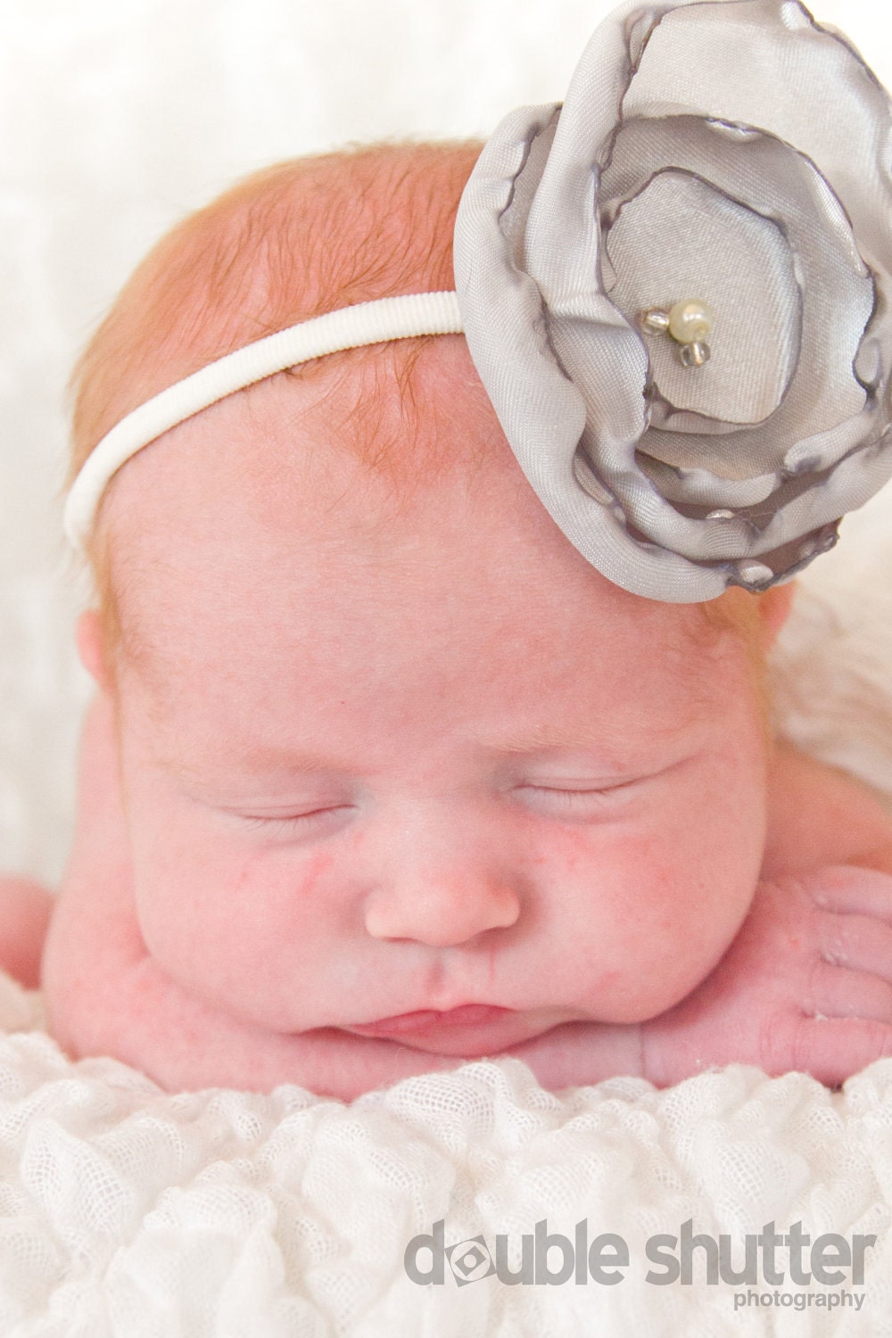 Silver Flower Hair Clip or Headband