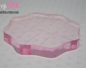 Pink Round Acrylic Stamping Block 2.5" for Unmounted Stamps