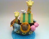Fondant Noah's Ark Baby Shower Cake Topper - Table decoration Il_170x135