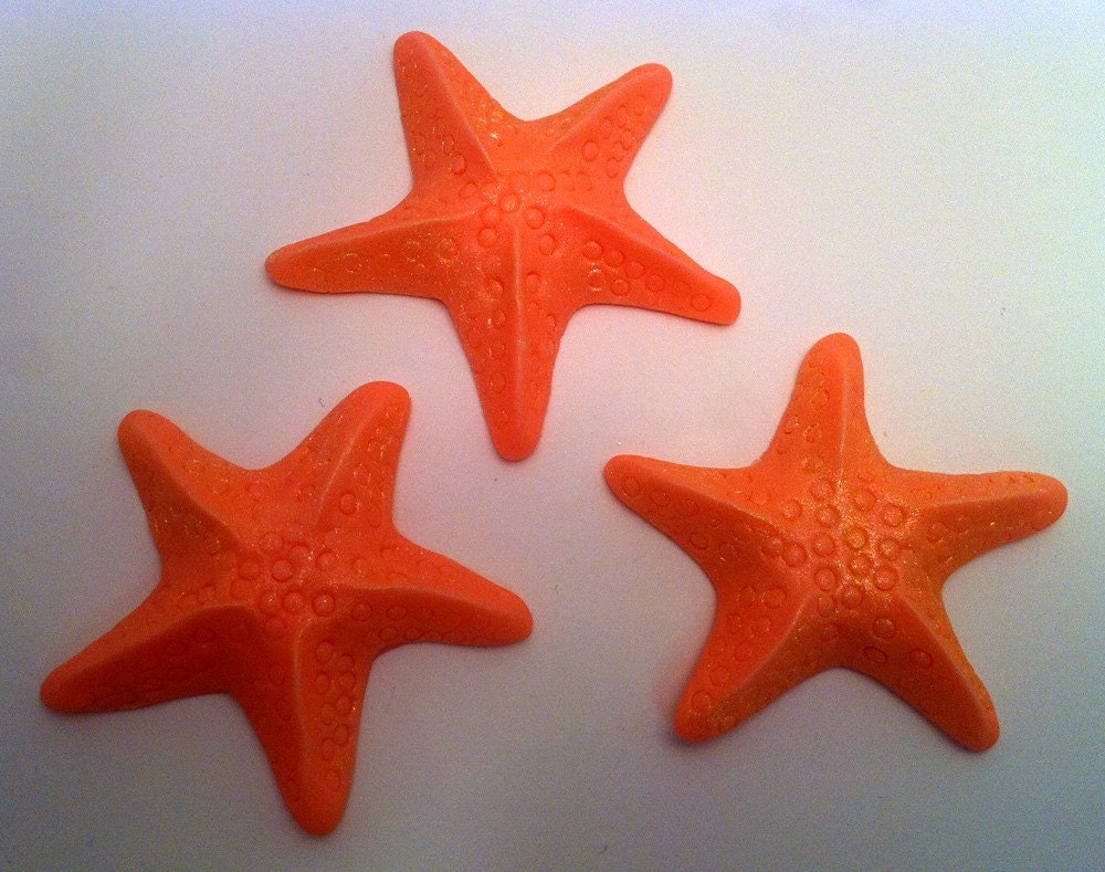 Fondant Starfish and crabs cupcake Toppers, beautiful cupcake decorations for your sea decorated cupcakes Il_570xn