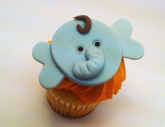 Jungle Elephant Cupcake toppers , ideal for jungle parties and other jungle party themes Il_570xn