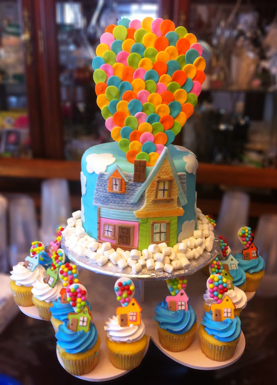 UP cupcake toppers fondant decorations inspired by Disneys Pixar UP movie package of 12