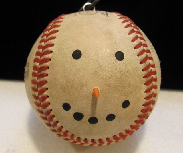 Country Baseball Snowman Ornament