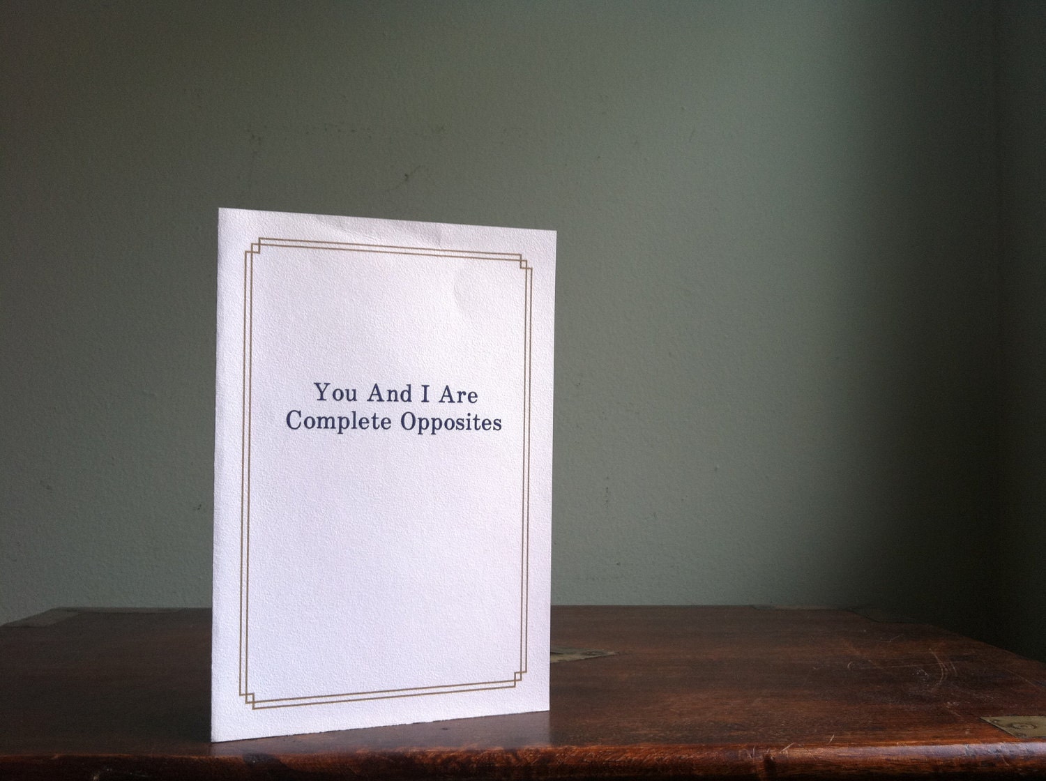 Super Funny Vintage Greeting Card by Anonymously Yours - You and I Are Opposites