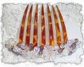 Ethereal Hand Beaded French Twist Updo Hair Comb Fascinator
