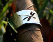 Ear cuff, Dragonfly, sterling silver, handmade, insects, silhouette,