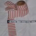 Ticking Fabric Strip - Red Ticking , ( 9' X 1 1/2 " wide ) Continuous footage , Hand - cut