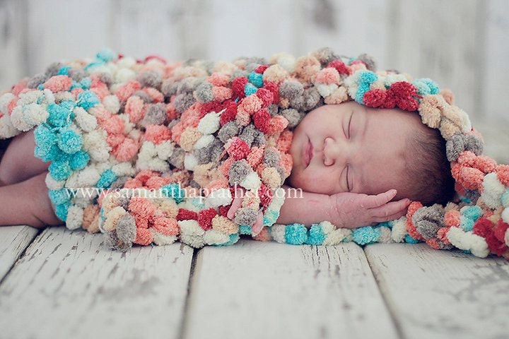 Baby Photography Props, Baby Wrap in Buttons of Pink, Yellow, Teals, Greens - 15 inches x18 inches