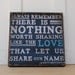 Nothing Worth Sharing Like the LOVE that let US Share Our Name. - Avett Brothers. 16 x 16 inches.