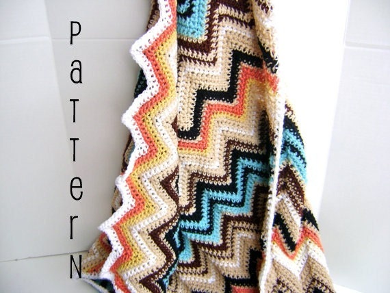 Crochet Pattern - for Missoni Inspired Baby Blanket - Easy Beginner Pattern INSTANT DOWNLOAD