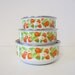 RESERVED for Nicole - enamel bowls, nesting, red strawberry