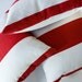 ON SALE, TWO Decorative Pillow Covers with red stripes. 16x16 outdoor quality White and Red Striped Printed cotton