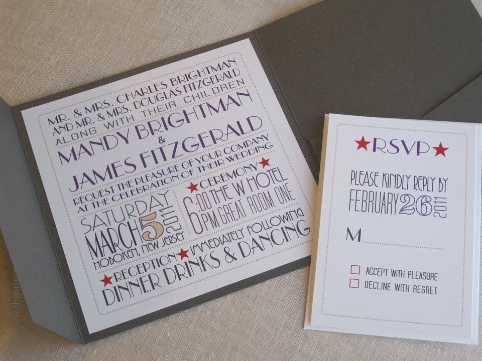 Vintage Poster Style Square Invitation