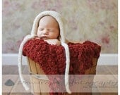 Knit Baby Bonnet / Helmet, Hand Knitted Newborn Infant Photo Prop, Alpaca Yarn, Chocolate, Vanilla Cream, Sizes: Newborn, 0-3 Months