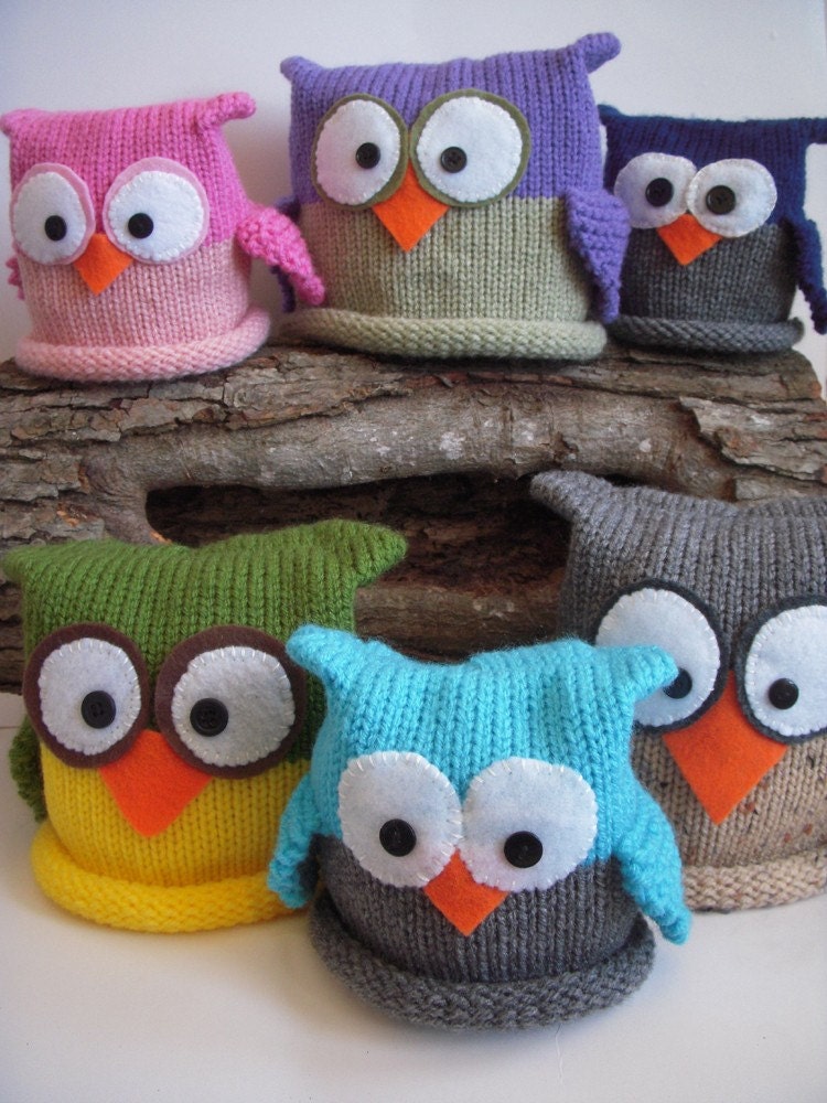 NEW Item , Adorable Owl Hat, Great in a Twin or a Sibling Set, Any Custom Color Combo Available,  All Sizes NB- Adult, Fluff and Fuzz Inspired,Great Photo Prop