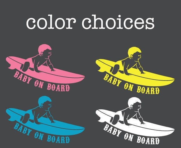 Baby on Board Surf Decal