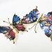 vintage jewelry set of two glitter wings colorful butterfly pin brooch