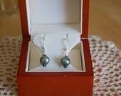 Pearl Drop Earrings with Iolite