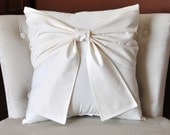 Cream Bow Pillow -Decorative Pillow-
