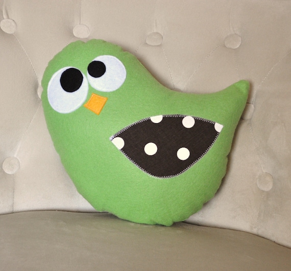 Bird Plush Tweeter the Green Bird Plush Pillow