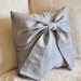 Decorative Pillow - Grey Big Bow Pillow 14x14 Gray Pillow