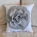 Grey Rose on Charcoal Grey Pillow