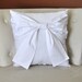 Throw Pillow White Big Bow Accent Pillow 14x14