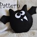 Bat Plush Pattern PDF Jugular the Bat Plush Pillow -Halloween Tutorial Pattern DIY How to Make