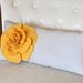 Mustard Rose on Charcoal Gray Lumbar Pillow -Decorative Pillow-