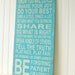 Aqua Family Rules Vintage Style Know You Are Loved RESERVED for Rebecca
