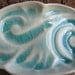 Ceramic Porcelain Trinket Dish with Ocean Waves or Windy Clouds in the Sky Glazed in Aqua Blue Green, Handmade by Licia Lucas Pfadt