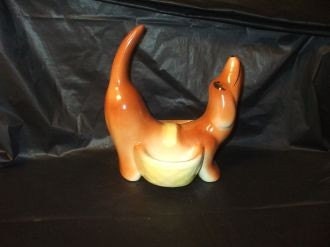 Vintage Japan Dachshund Dog Planter Dresser Valet LARGE