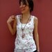 Little Flowers Printed Sleeveless Women T-shirt both side printed