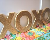 Large XOXO sequin letters for wedding or decor, Featured in BRIDES magazine